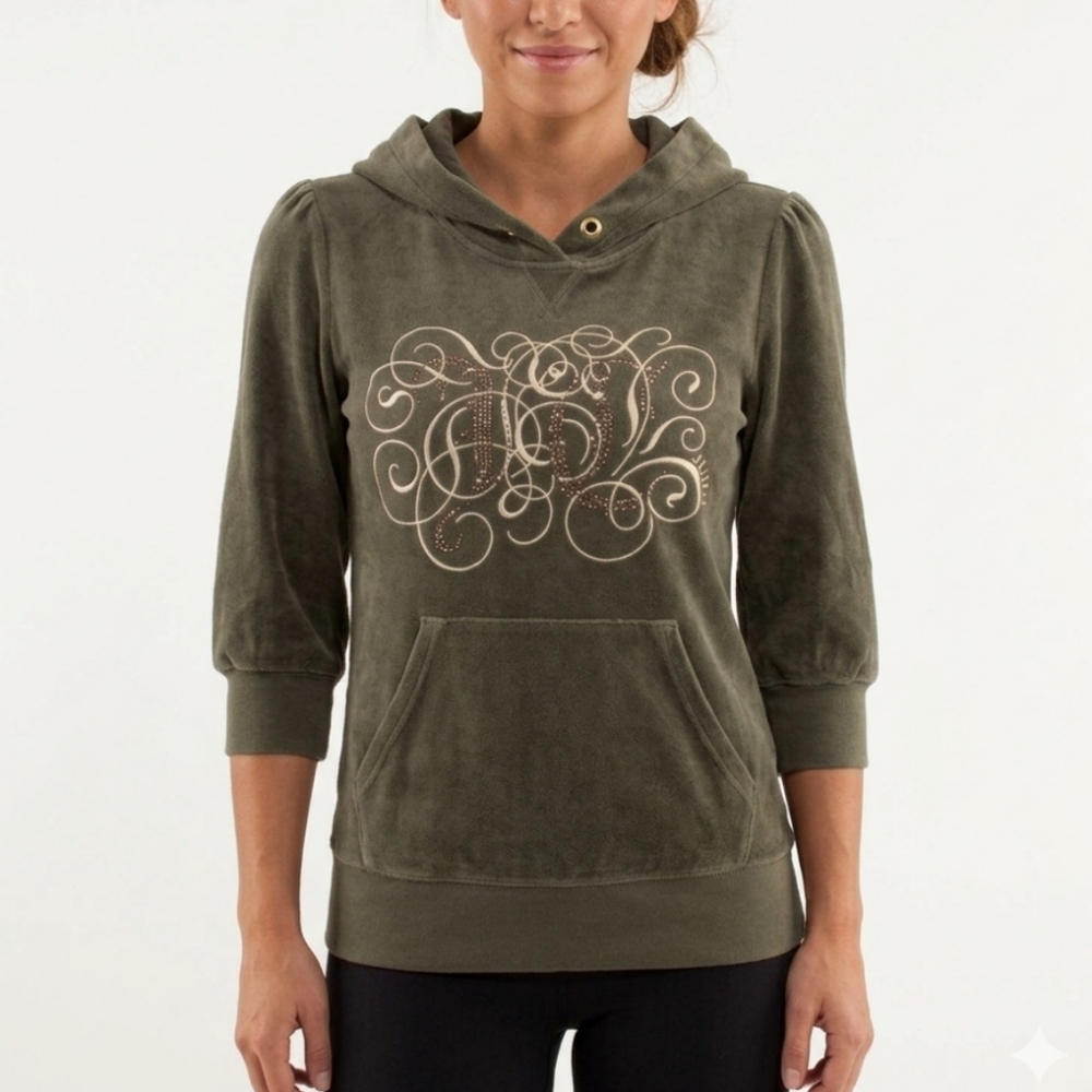 Juicy Couture grey JC rhinestone hoodie